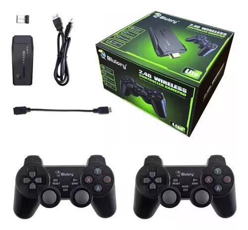 Game Stick Video Game Retro 4k E 64gb Com 2 Controles S/ Fio Cor Preto - 20 Mil Jogos